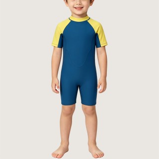 Classic Sailor-Style Color-Block One-Piece Swimsuit