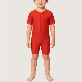 Boys' Front-Zip Sun-Protection One-Piece Swimsuit