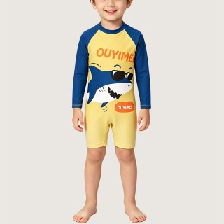 Cool Sunglasses & Shark-Themed Protective One-Piece Swimsuit