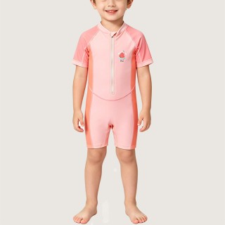 Boys' Color-Block Watermelon-Patterned One-Piece Swimsuit