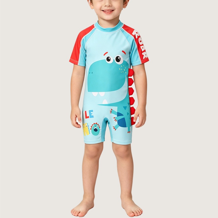 Boys' Unique 3D Fin One-Piece Swimsuit