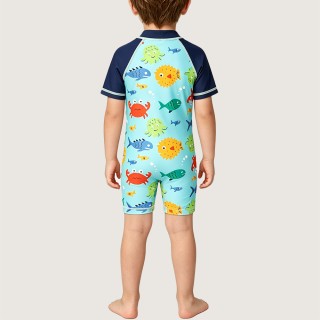 Boys' Fun & Cute Ocean Animal One-Piece Swimsuit