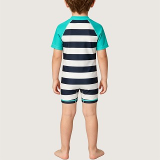 All-Over Print Color-Block Shark One-Piece Swimsuit