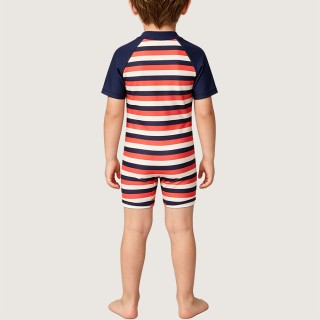 Classic Color-Block Striped High-Stretch One-Piece Swimsuit