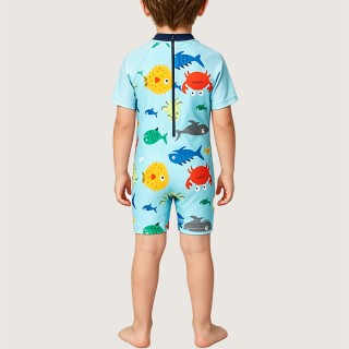 Green Marine-Themed One-Piece Swimsuit