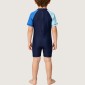 Color-Block Quick-Drying One-Piece Swimsuit with Fish Pattern