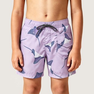 Iridescent Manta Ray High-Stretch Beach Swim Trunks