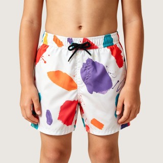 Boys' Tie-Dye Colorful Elastic-Waist Swim Trunks