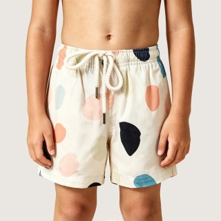 Boys' Stylish Swim Trunks with Artistic Large Polka Dots
