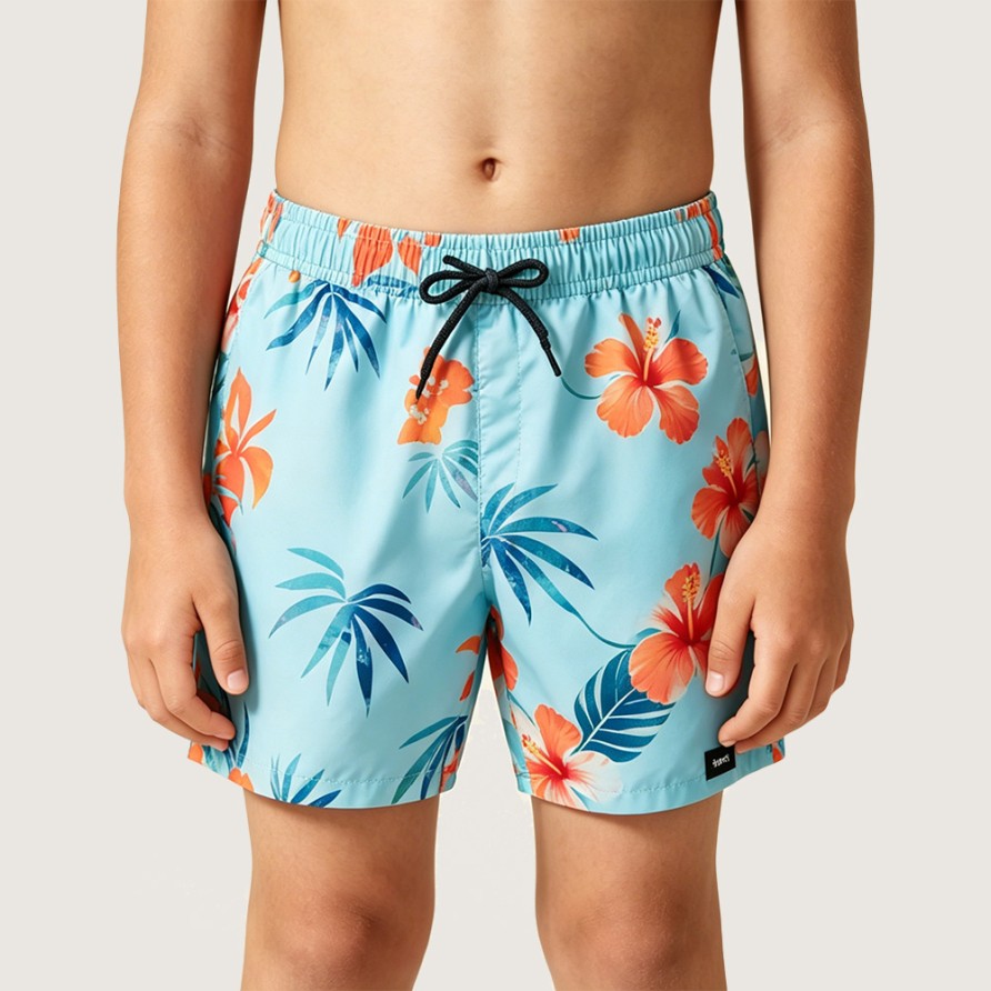 High-Quality Boys' Tropical-Style Swim Trunks