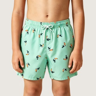 Cute & Playful Toucan Print Beach Swim Trunks