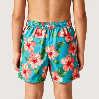 Boys' Retro Tropical Floral Swim Trunks