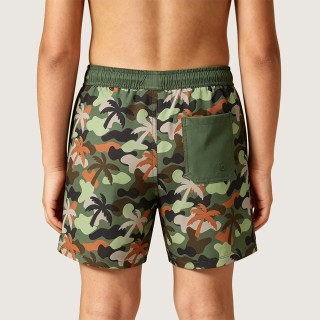 Trendy Coconut Tree Camouflage Print Swim Trunks