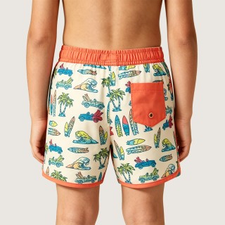 Summer Surf-Style Swim Trunks with Contrast Piping