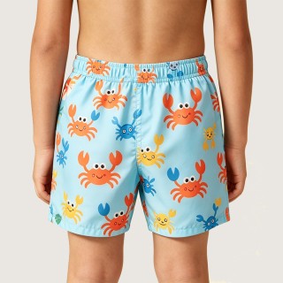 Brightly Colored Cartoon Crab Boys' Swim Trunks