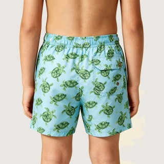 Cute Turtle All-Over Print Boxer Swim Trunks