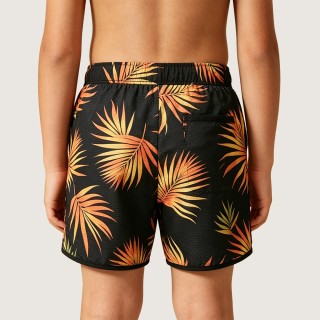 Boys' Color-Block Swim Trunks with Maple Leaf Print