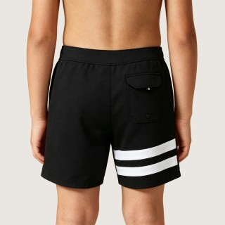 Boys' High-Stretch Quick-Drying Swim Trunks with White Stripes
