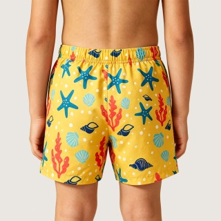 Eye-Catching Starfish Print Beach Swim Trunks