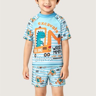 Boys' Dinosaur Excavator Two-Piece Swimsuit