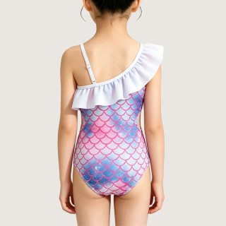 Dreamy Mermaid One-Shoulder One-Piece Swimsuit