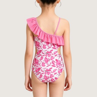 Floral-Print One-Piece Swimsuit with Side Cutouts