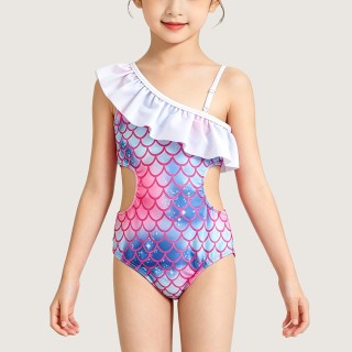 Dreamy Mermaid One-Shoulder One-Piece Swimsuit