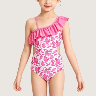 Floral-Print One-Piece Swimsuit with Side Cutouts