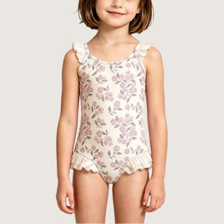 Cute Princess-Style Floral One-Piece Swimsuit