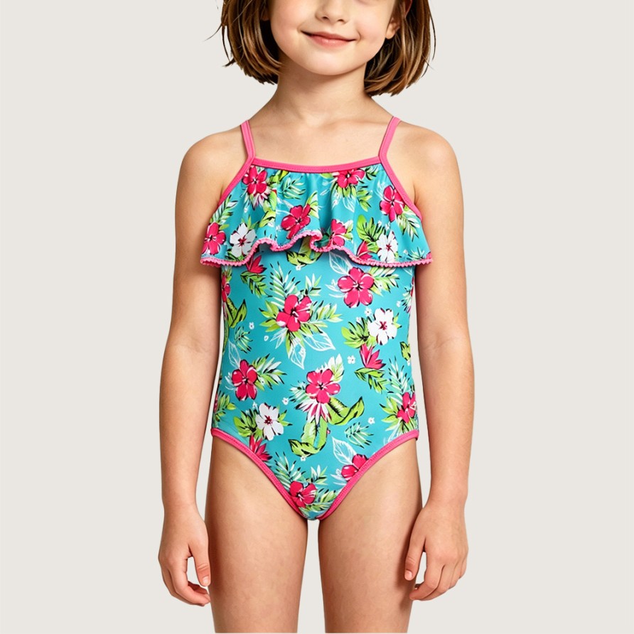 Floral Cross-Back One-Piece Swimsuit