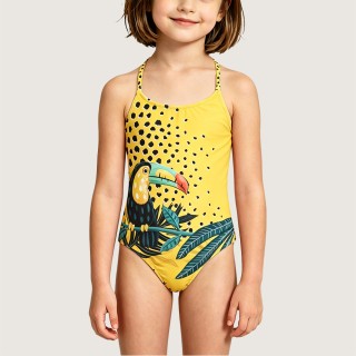 Girls' Tropical Toucan One-Piece Swimsuit