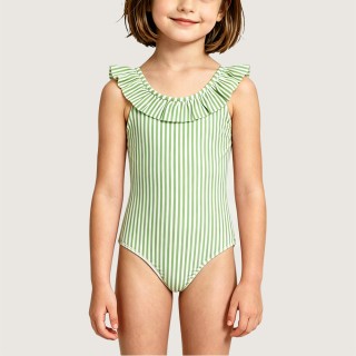 Casual Sleeveless Striped One-Piece Swimsuit