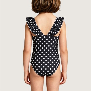 Classic Black and White Polka Dot One-Piece Swimsuit