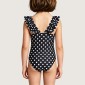 Classic Black and White Polka Dot One-Piece Swimsuit