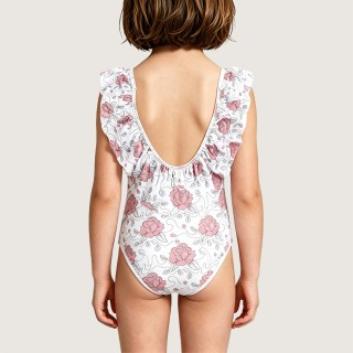 Sweet Rose-Print Ruffled Swimsuit