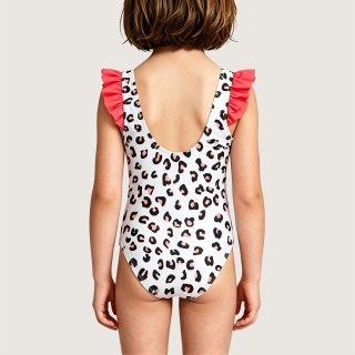 Stylish Leopard Print Swimsuit with Ruffled Cuffs
