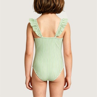 Casual Sleeveless Striped One-Piece Swimsuit