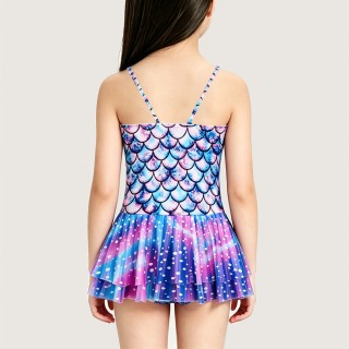 UPF 50+ Sun-Protective Mermaid-Print Swim Skirt