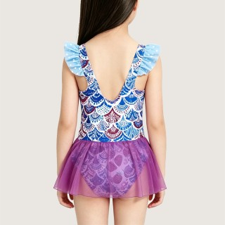 Girls' Dreamy Mermaid One-Piece Swim Dress