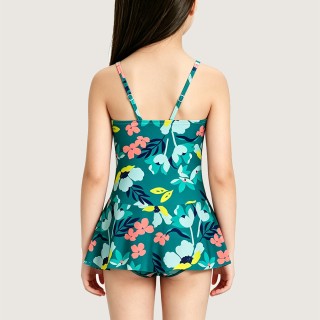 Girls' Swim Skirt with Vibrant Colorful Flowers