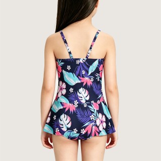 Girls' Tropical Floral Sun-Protective Swim Skirt