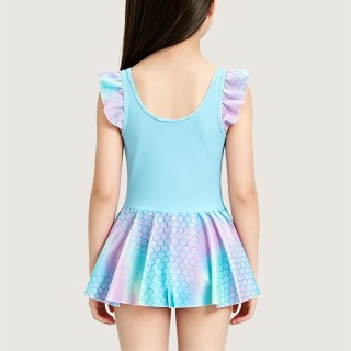 Girls' Comfortable Cotton Swim Skirt with Shorts