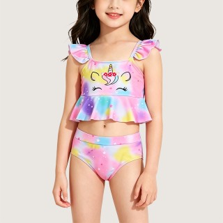 Girls' Iridescent Unicorn Two-Piece Swimsuit