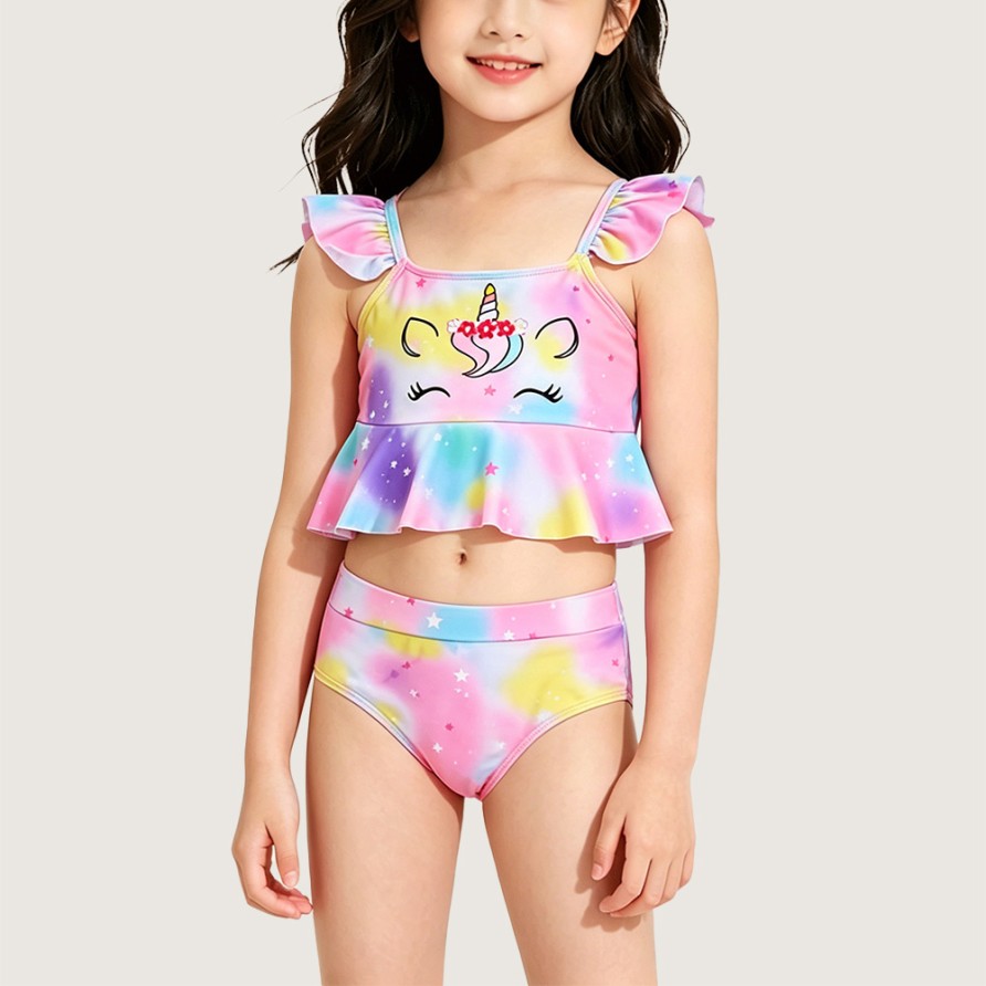 Girls' Iridescent Unicorn Two-Piece Swimsuit