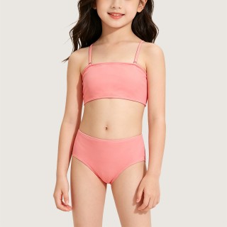 Stylish High-Waisted Two-Piece Swimsuit with Detachable Straps