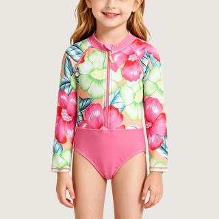 Stylish Quick-Drying Sun-Protective Long-Sleeve One-Piece Swimsuit