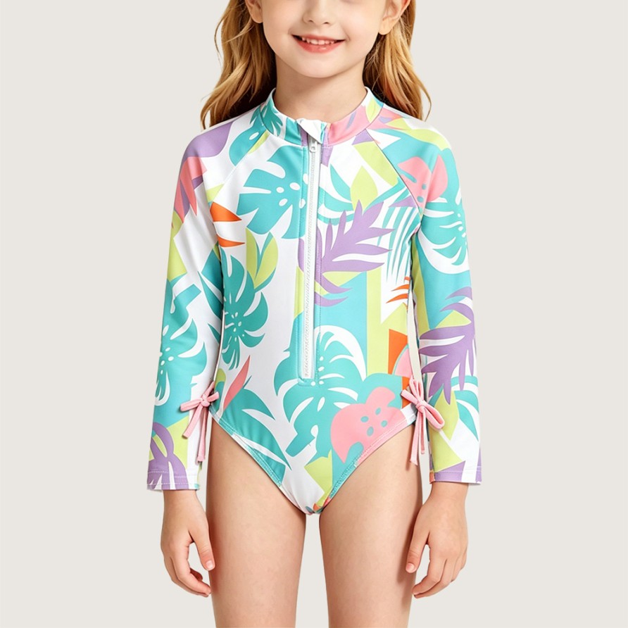 Tropical Print One-Piece Swimsuit