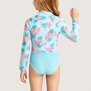 Fresh Mint Green Floral One-Piece Swimsuit