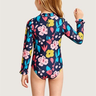 Girls' One-Piece Sun-Protection Swimsuit